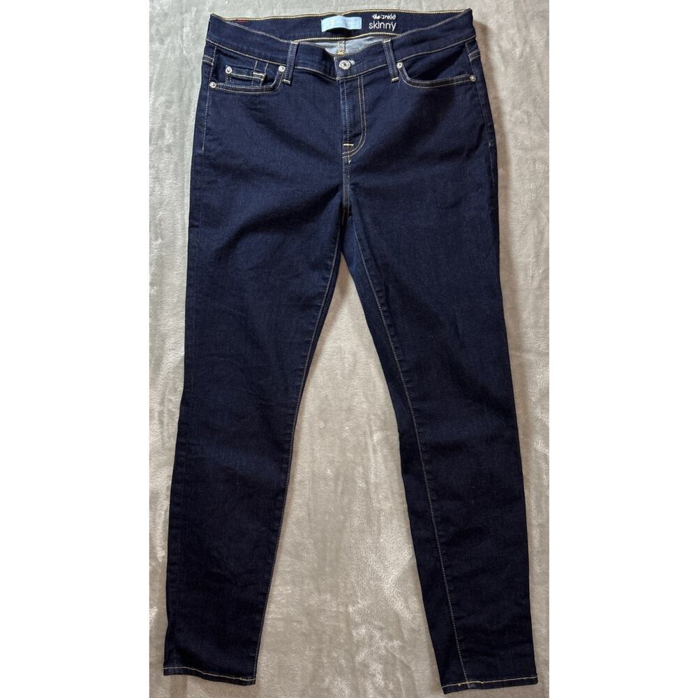 7 For All Mankind Jeans Womens 30 Ankle Skinny Dark Wash City School Casual